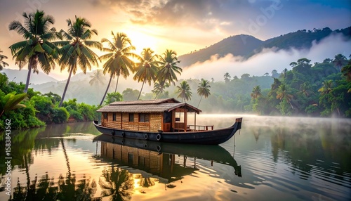 Kerala Houseboat in Rain