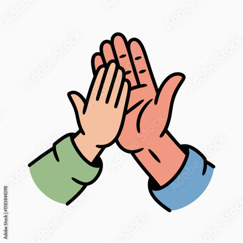 Hands of child and adult reaching out in celebration for International Men's Day  