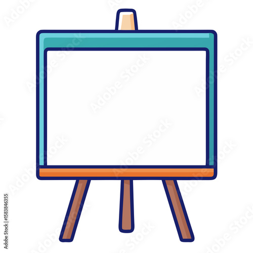 Blank whiteboard on easel in minimalist design for presentations  