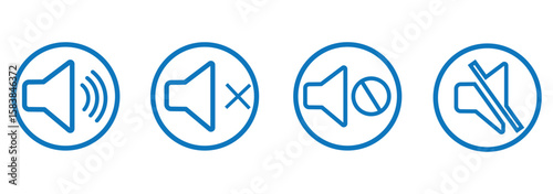 No sound mute speaker volume off audio silence icon. Mute sound icon vector set. speaker icon set. noise icons symbol. sound level. silent signs. Volume symbol eps 10