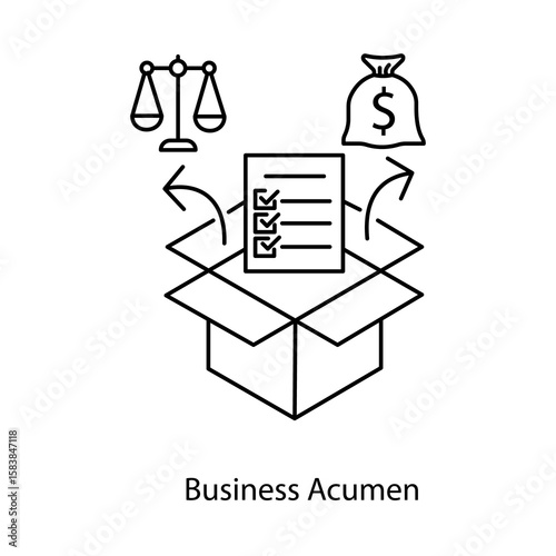 Fotografie Business Acumen Icon. Vector Design