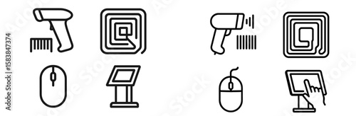 Various scanning and data entry devices used in technology and retail environments