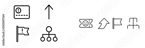 Symbols representing guidance, direction, and organization in a minimalist design for informative purposes
