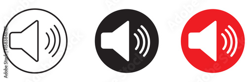 Sound on off icons vector in line style . sound volume and mute icon. Volume allow and volume prohibit icon set. Sound and Mute. Volume icon set. EPS 10