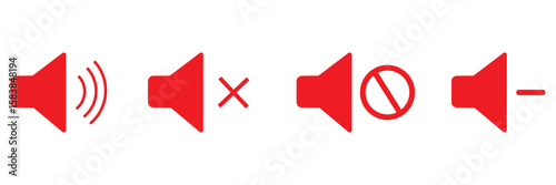 Sound on off icons vector in line style . sound volume and mute icon. Volume allow and volume prohibit icon set. Sound and Mute. Volume icon set. EPS 10