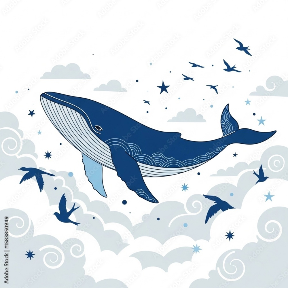 Fototapeta premium vector illustration of a whale