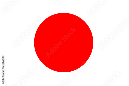 Japan flag vector illustration. Hinomaru national symbol. Japanese Nisshoki icon with red sun disc isolated on white background. Asian country graphic design element.