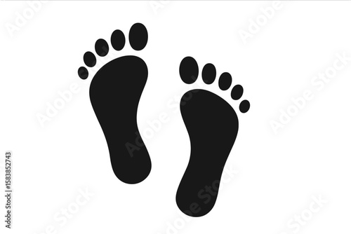Human Footprints Vector Illustration, Transparent PNG with Detailed Footprint Marks, Walking Trail, Footstep Path Design, Footprint Pattern for Travel, Nature and Lifestyle Concepts