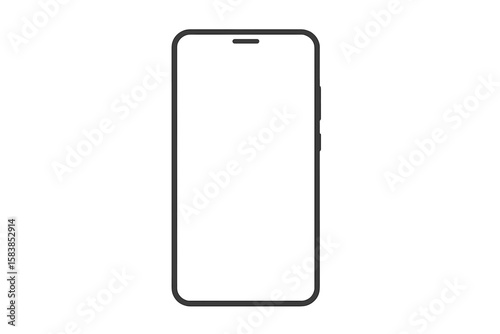 Modern Mobile Phone Mockup Vector Illustration, Transparent PNG and Editable Vector Design, Smartphone Frame Template for UI/UX Presentation and Digital Display Showcase