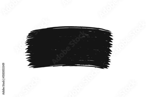 Bold Black Paint Brush Stroke, Grunge Ink Brush Texture, Hand Drawn Paintstroke Vector, Abstract Artistic Brushstroke, Modern Minimalist Decorative Element, Isolated Transparent Background