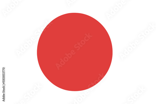 Minimalist Red Circle on Clean White Background, Modern Japanese Inspired Symbolism, Simple Abstract Geometric Shape, Transparent PNG Vector Art for Graphic Design and Branding Projects