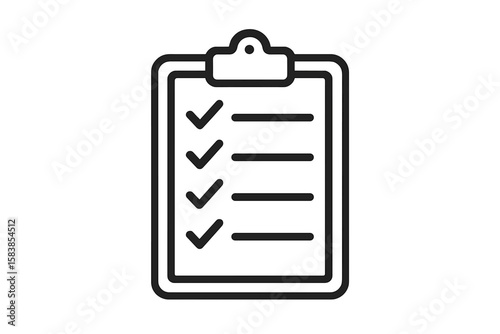 Checklist Icon with Clipboard, Transparent PNG and Vector Illustration, Task Management, To-Do List, Productivity Symbol, Office and Business Concept