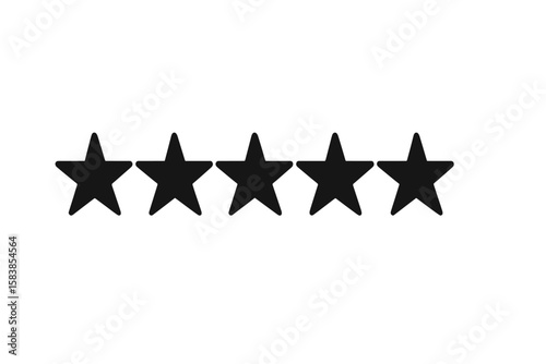 Five star rating icon for customer satisfaction and product quality review. Feedback symbol for the best service evaluation. Vector element for website and mobile app UI design.