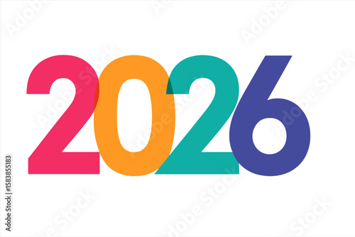 Vibrant 2026 New Year Hand Drawn Numbers, Colorful Brush Painted Vector Design for Posters, Banners, Websites, Calendars, Modern Holiday Typography, Transparent PNG Illustration