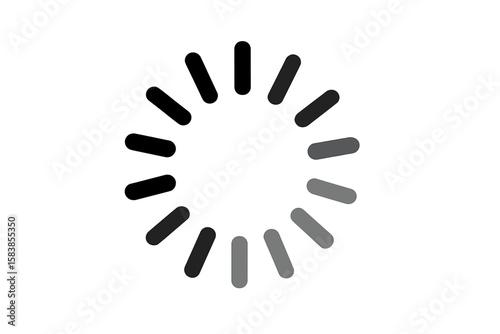 Minimalist Circular Loading Spinner Icon. Simple Buffer Loader Animation. Vector Progress Indicator for Website, App, Video, UI Design. Modern Preloader Symbol on Transparent Background.