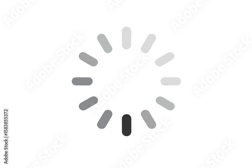 Minimalist Circular Loading Spinner Icon. Simple Buffer Loader Symbol for Website, Video, UI, App, Animation. Vector Illustration with Transparent Background. Preloader Progress Indicator Design.