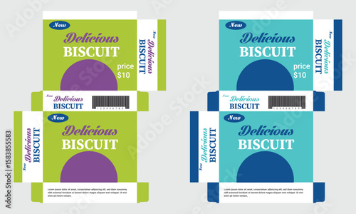 Biscuit or cookies box design template 