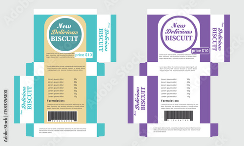 Biscuit or cookies box design template 