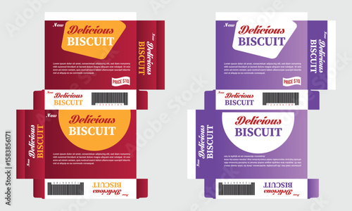 Biscuit or cookies box design template 