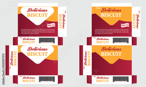 Biscuit or cookies box design template 