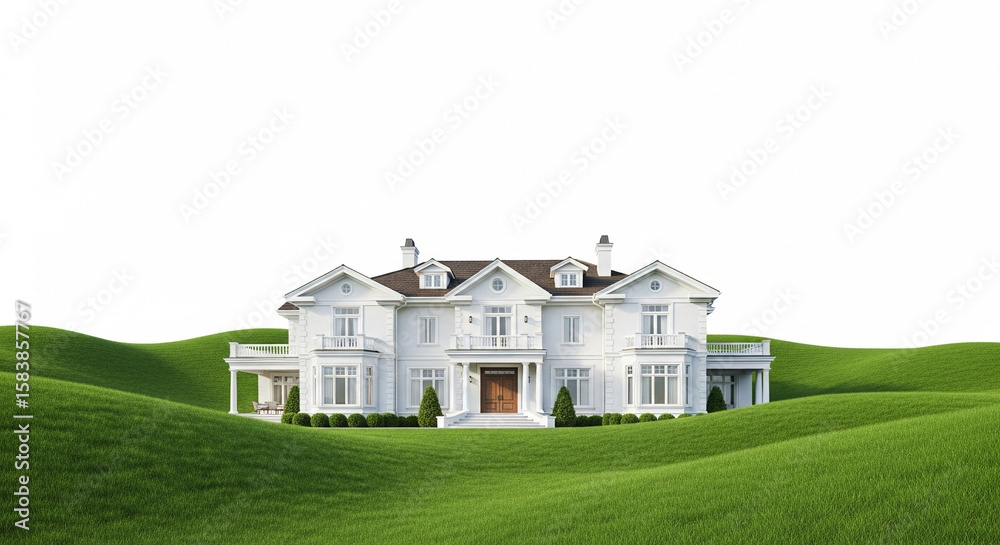 Obraz premium house on the grass