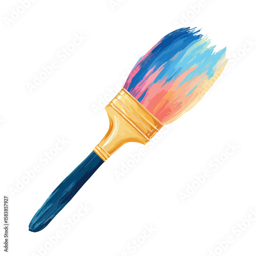 paint brush isolated in White Background, paint brush vector, Flat lay vector illustration