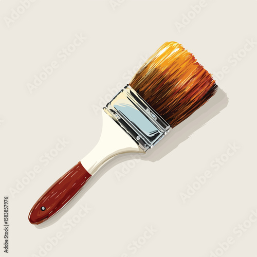 paint brush isolated in White Background, paint brush vector, Flat lay vector illustration