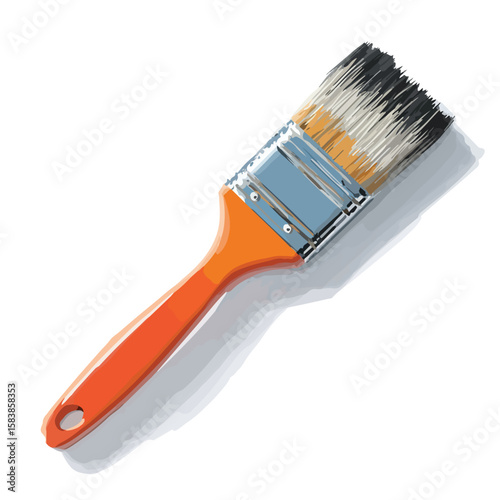 paint brush isolated in White Background, paint brush vector, Flat lay vector illustration