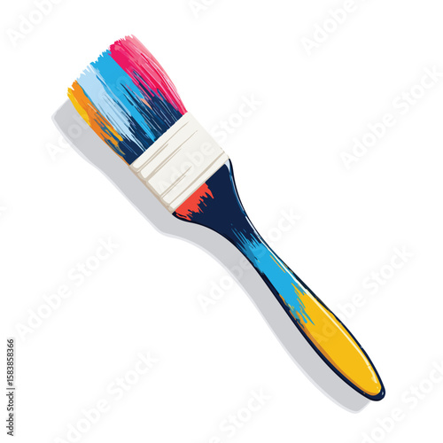 paint brush isolated in White Background, paint brush vector, Flat lay vector illustration