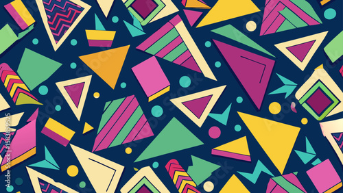 Playful Geometric Vector Pattern Seamless Bold Shapes for Creative Designs and Trendy Backgrounds