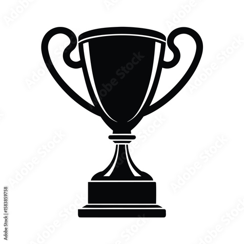 Classic trophy icon with two handles and pedestal silhouette
