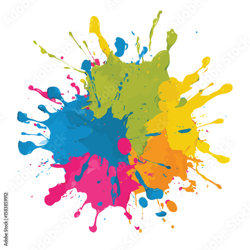 paint splatter isolated in White Background, paint splatter vector, Flat lay vector illustration