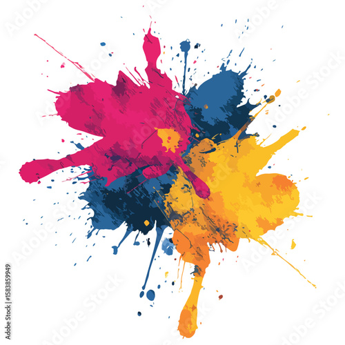 paint splatter isolated in White Background, paint splatter vector, Flat lay vector illustration