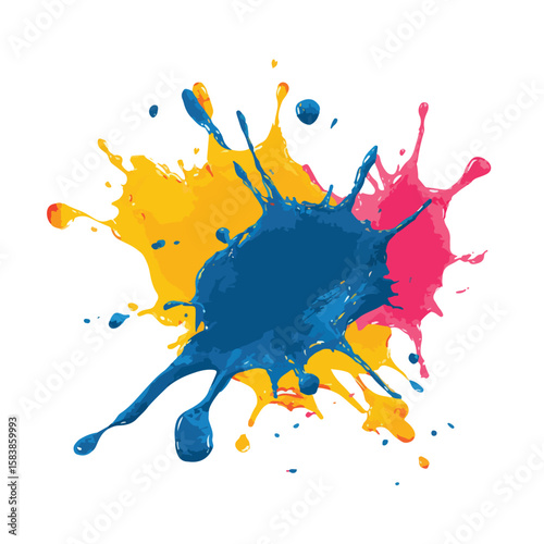 paint splatter isolated in White Background, paint splatter vector, Flat lay vector illustration