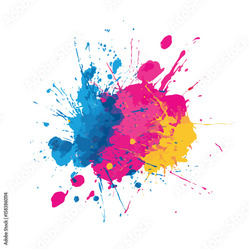 paint splatter isolated in White Background, paint splatter vector, Flat lay vector illustration