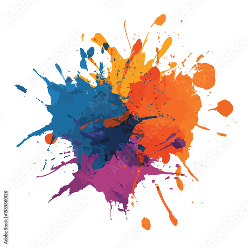 paint splatter isolated in White Background, paint splatter vector, Flat lay vector illustration