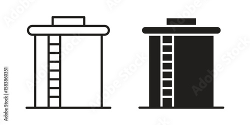 Water tank icon vector illustration on a transparent background.