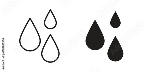 Water drop icon vector illustration on a transparent background.