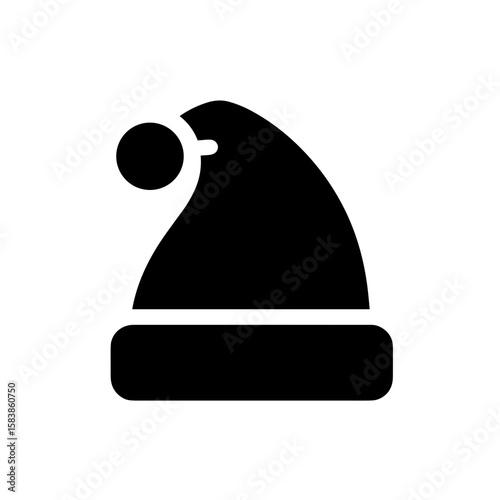 vector illustration of a santa claus hat, icon, logo, silhouette
