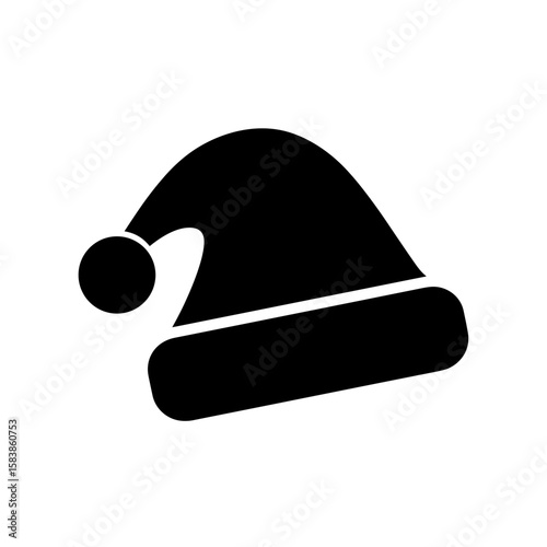 vector illustration of a santa claus hat, icon, logo, silhouette

