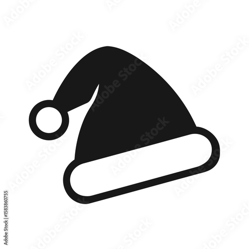 vector illustration of a santa claus hat, icon, logo, silhouette
