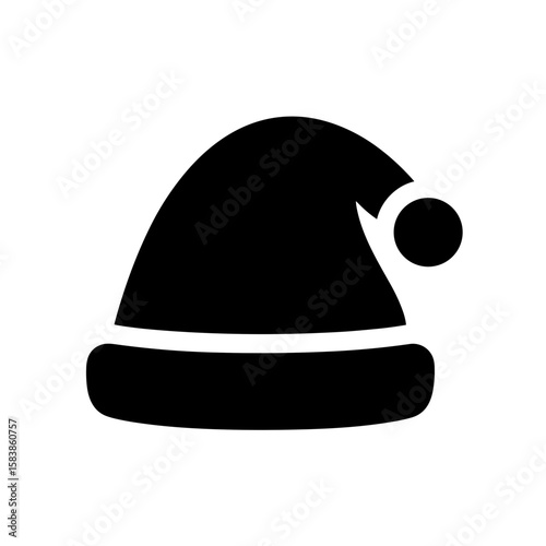 vector illustration of a santa claus hat, icon, logo, silhouette
