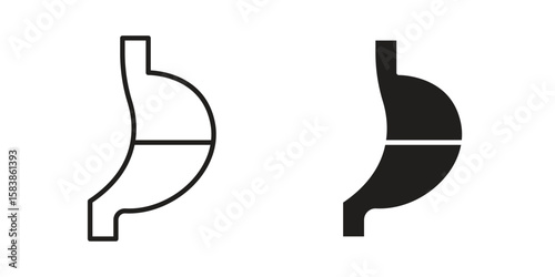 Stomach with Liquids icon vector illustration on a transparent background.