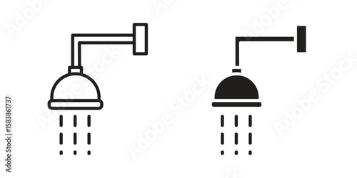 Shower Head icon vector illustration on a transparent background.