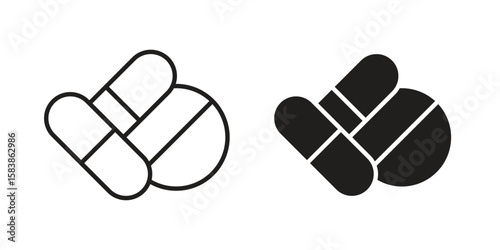 Pills icon vector illustration on a transparent background.