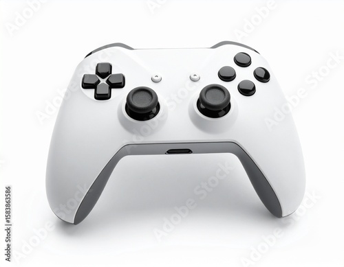 Modern white video game controller ready for action