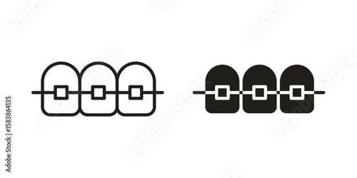 Lingual braces icon vector illustration on a transparent background.