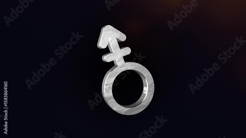3d render of a Androgyne Gender Symbol 3d Animation