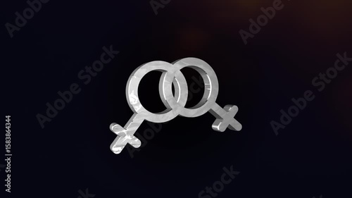 Lesbian Gender Symbol 3d Animation