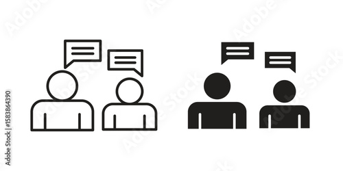 Job interview icon vector illustration on a transparent background.